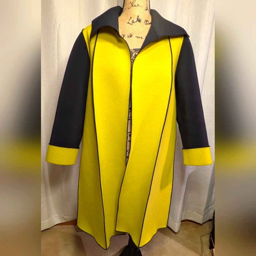 Women's IC by Connie K Reversible Yellow & Black Jacket |Made in USA|Size L